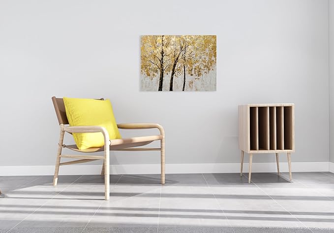 Yihui Arts Tree Painting with Gold Foil