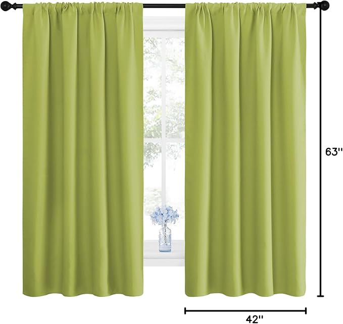 NICETOWN Green Blackout Draperies Curtains