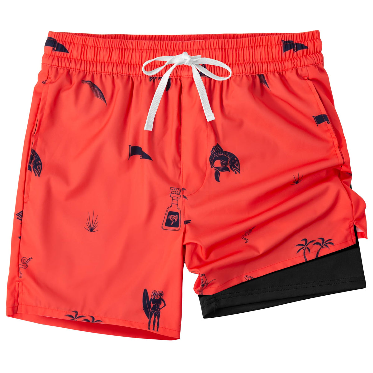 XOMZG Men's Swim Trunksï¼Mesh Lining Quick Dry with Pockets Beach Shorts Hawaiian