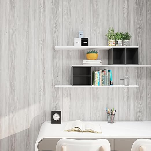 Wood Grain Peel and Stick Floor Tiles – 11.8” Width, Full Roll Length of 118" –