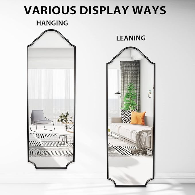 WallBeyond Arched Full Length Mirror Wall Mounted, Living Room, Hanging or