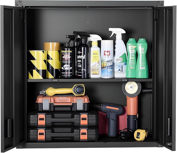 VEVOR Metal Wall Cabinet, 30W x 12.2D x 30H Inch, Steel Floating Hanging