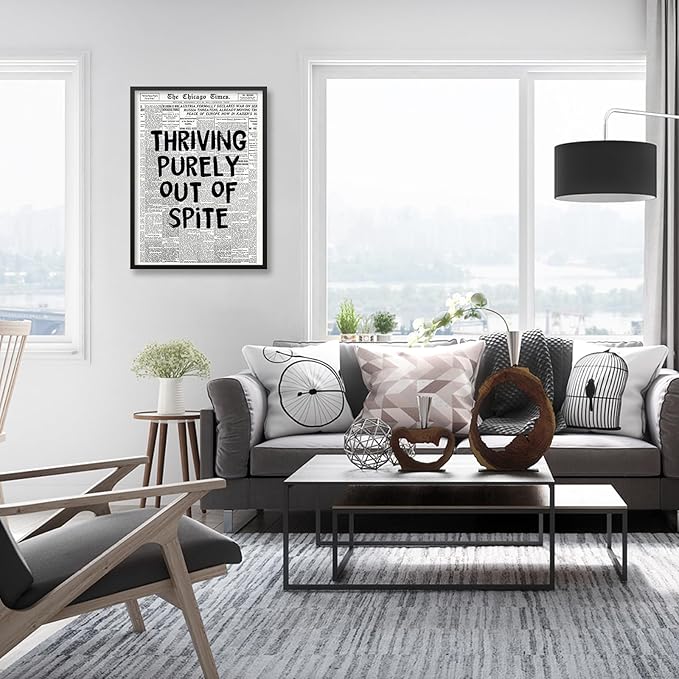 Black And White Newspaper Poster Fashion Fun Motivational Quote Wall Art