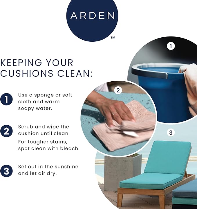 Arden Outdoor Deep Seat Cushion Set (2-Pack), 24 in x 24 in, Weather-Proof, Rain-Proof, Fade Resistant Patio Cushion for Chair, Sofa, and Couch Sapphire Aurora Blue Damask