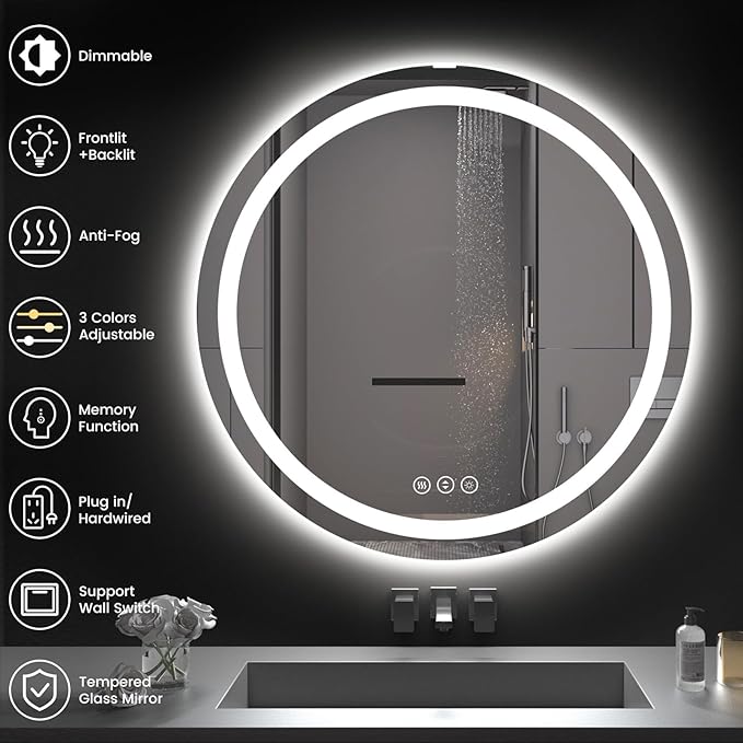 42" x 42" LED Bathroom Mirror