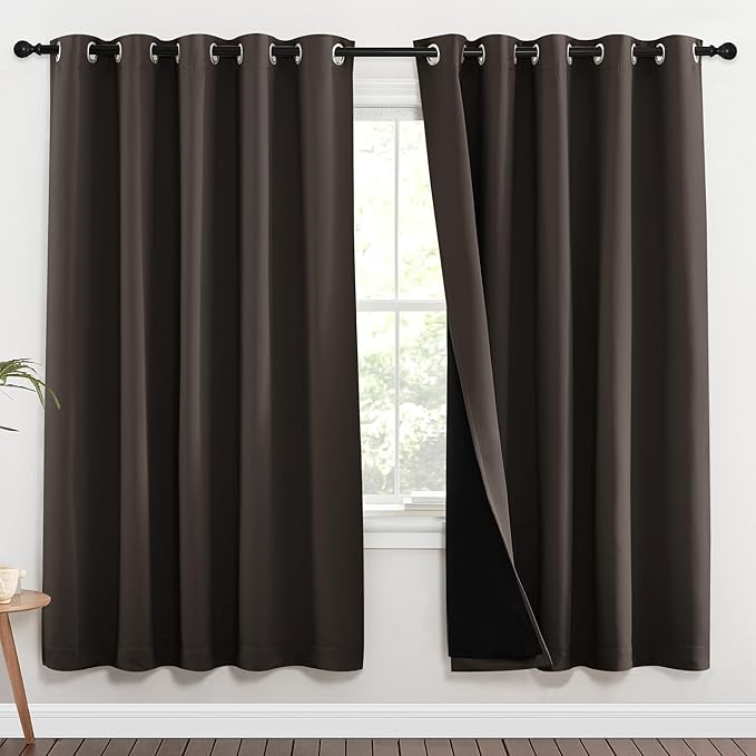NICETOWN 100% Blackout Window Curtain Panels, 2 Pieces, 70-inch Wide Per Panel