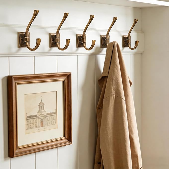 TUNNY 5 Pack Antique Design Wall Hanging Coat Hooks