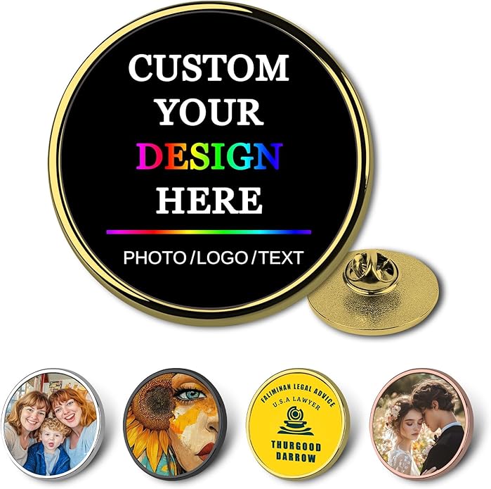 Custom Pins Bulk Personalized Design Your Own Photo Logo Text Pins Material Lapel Pin
