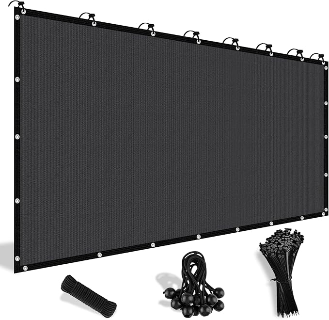 Shade&Beyond Customized Size 90% Sun Shade Cloth with Grommets, 08' X 12' Pergola Shade Cover Canopy, Mesh Tarp Sun Screens for Patio, Outdoor, Garden, Backyard, Dark Gray, GN02