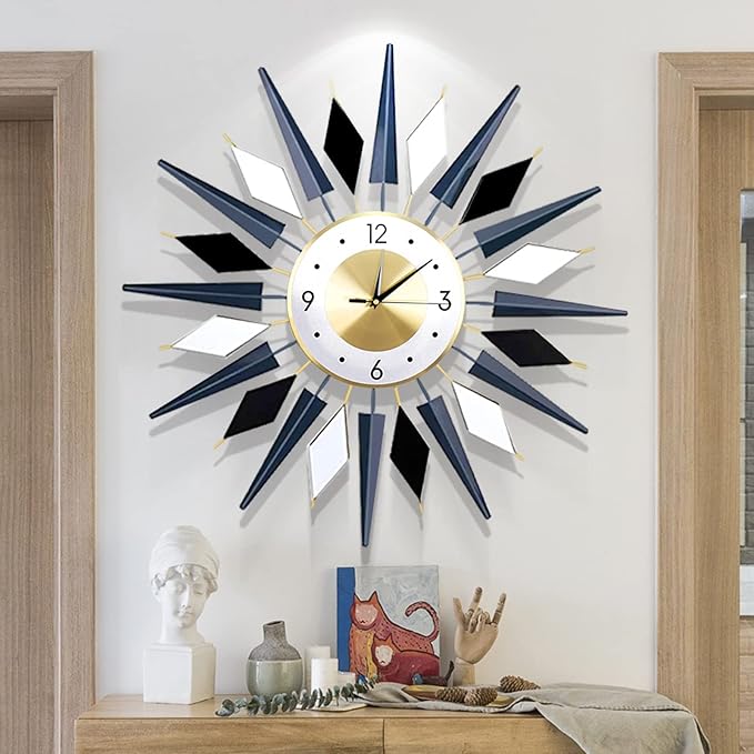 Large Metal DecorativeSilent Non-Ticking Modern Big Wall Clocks