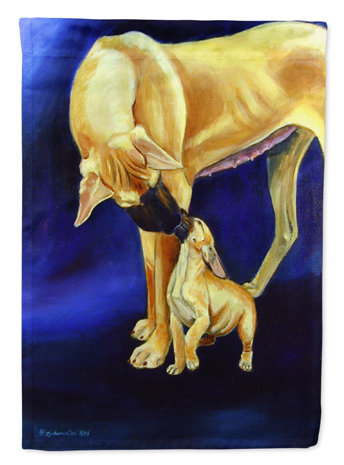 Natural Fawn Great Dane with Puppy Garden Flag â Decorative Outdoor Yard Flag