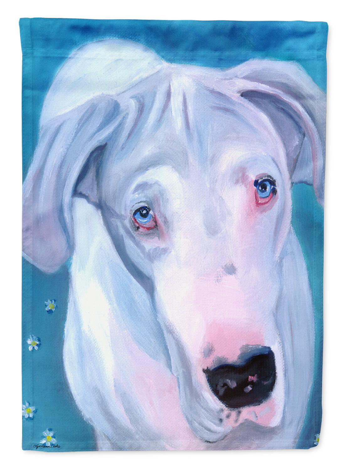 White Great Dane Garden Flag â Decorative Outdoor Yard Flag 7440GF