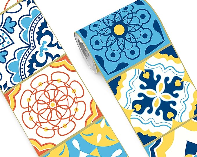 FLFK Wallpaper Border Tile Stickers Peel and Stick Wall Border