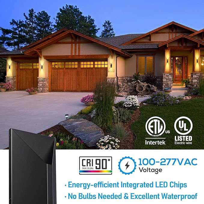 LEONLITE 5CCT Dimmable LED Up Down Wall Light, CRI 90+, IP65 Waterproof