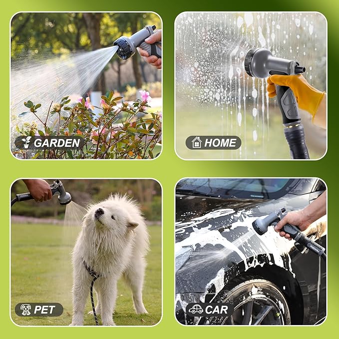 Relxitl Garden Hose 10FT, Flexible Water Hose, Ultra Lightweight Non-Expanding hose, Leak proof, Pressure Resistant for Yard, Outdoor (Black, 10FT)