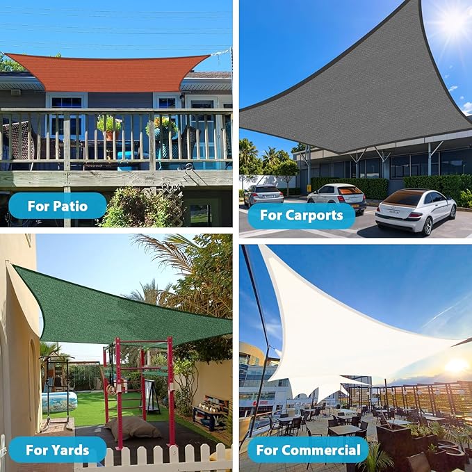 Amagenix Sun Shade Sail 9'X12' Curved Edge Outdoor Shade Canopy Dark Grey Breathable 95% UV Block Shade Cloth for Patio Garden Backyard (We Make Custom Size)