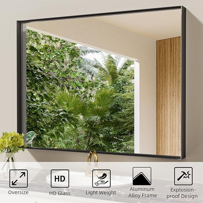 40x30 Inch Black Bathroom Mirrors