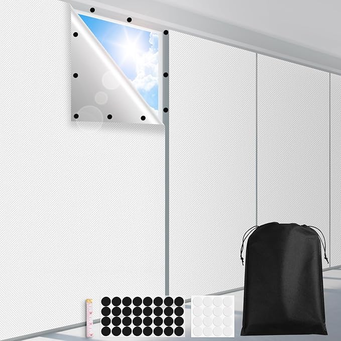 FADOTY Cuttable Blackout Shades Fabric Sheet, Portable 100% Black Out Window