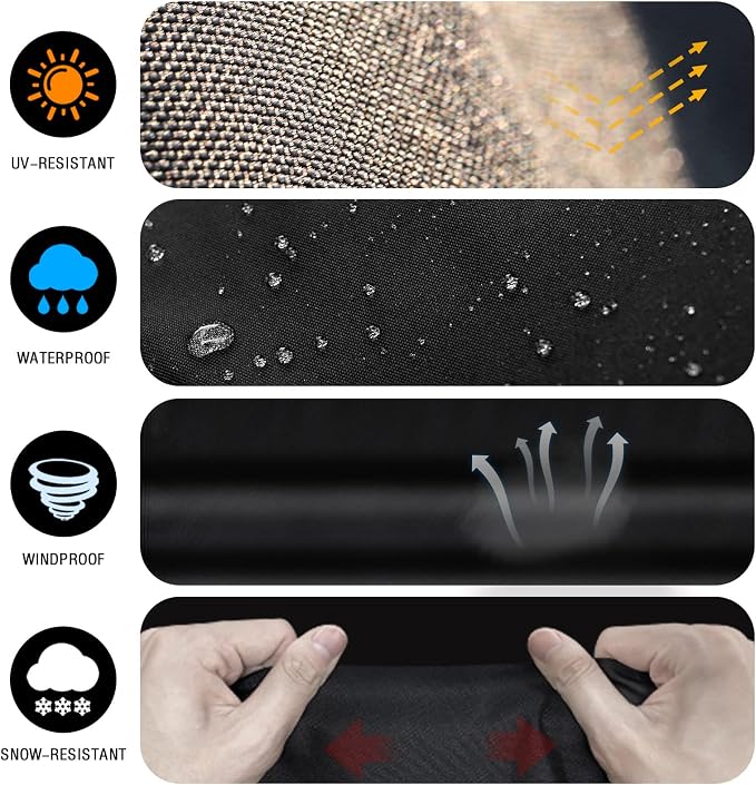 Comnova Grill Cover 55 Inch - 600D BBQ/Barbecue Gas Cover for Outdoor Grill Heavy Duty and Waterproof, Weber, Char-Broil, Nexgrill, Monument, Dyna-glo, Brinkmann and More
