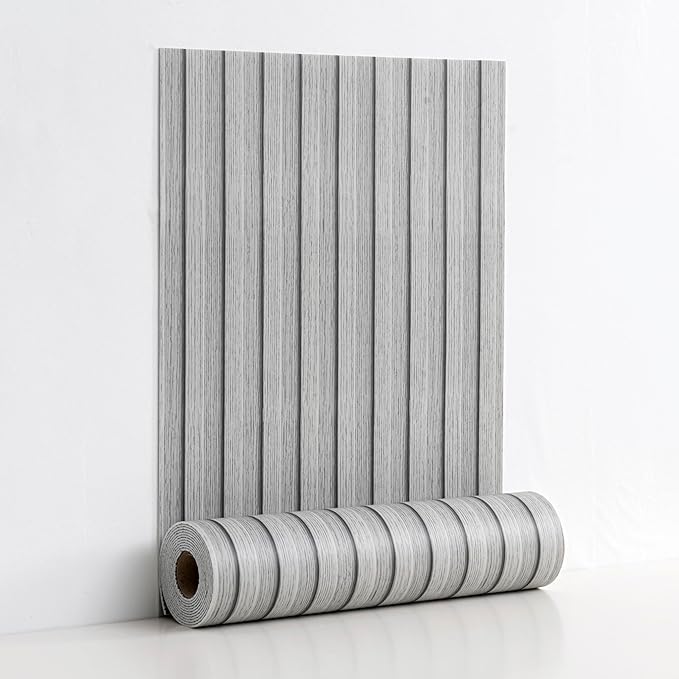 Haimin Wood Grain Slat Wall Panels Peel and Stick Faux Wood Thick Wallpaper