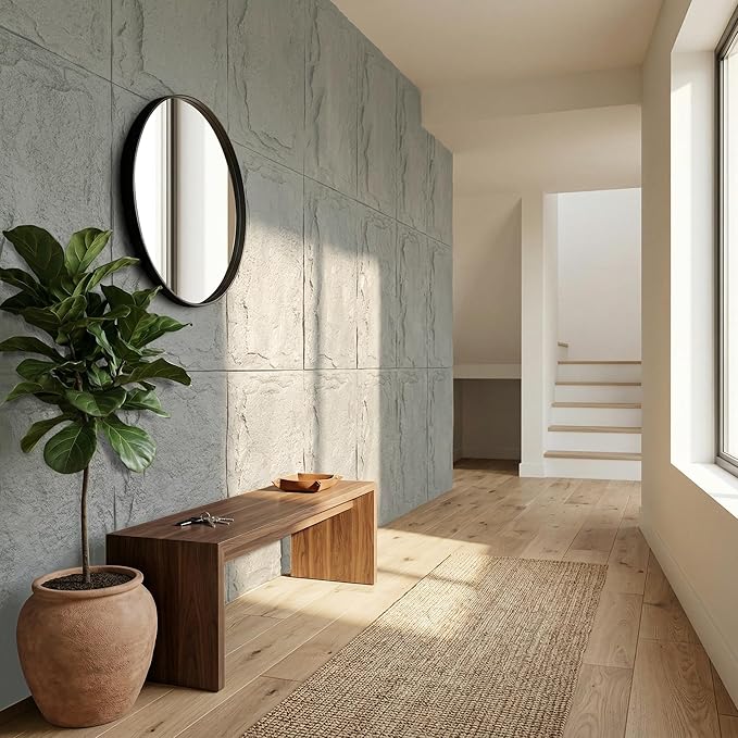 3D Faux Stone Wall Panels, Lightweight & Waterproof Accent Marble Stone Skin