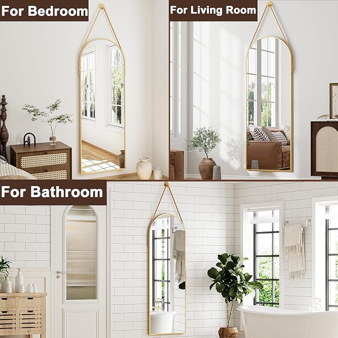 Full Length Mirror, Arched Wall Mounted Mirror, Wall Mirrors Full Length
