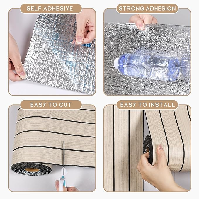 VEELIKE Coastal Oak Wood Slat Wall Panels Peel and Stick Wood Panels
