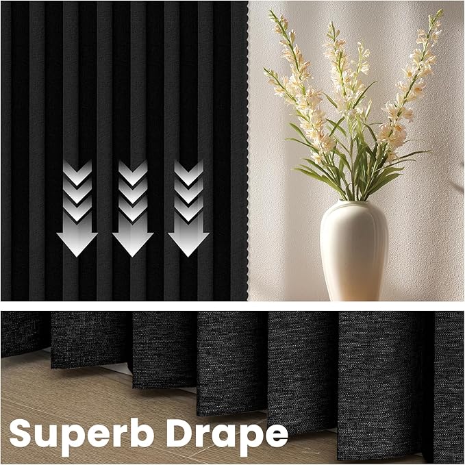 AJAZZ Blackout Accordion Door Curtain 98"x78" Black