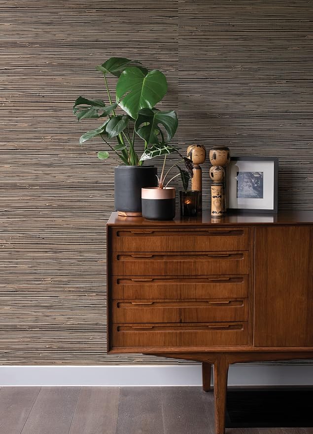 Anhui Black Grasscloth Wallpaper