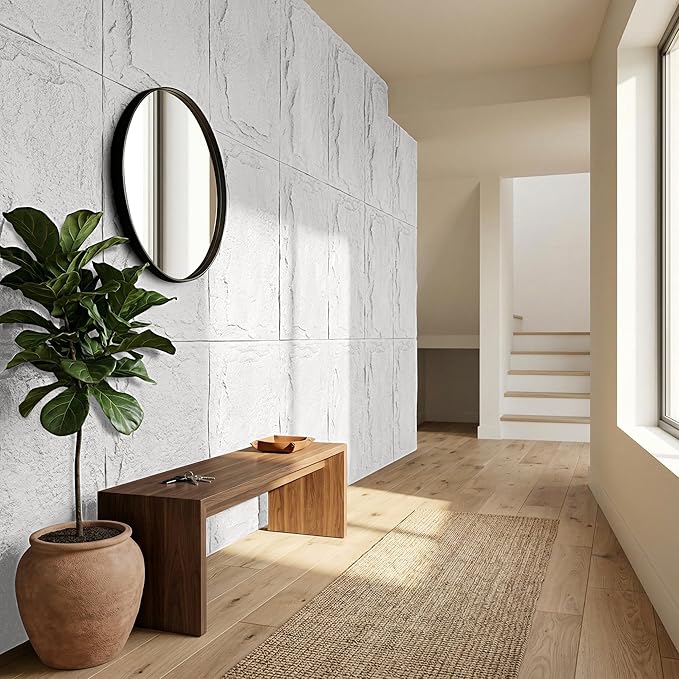 3D Faux Stone Wall Panels, Lightweight & Waterproof Accent Marble Stone Skin