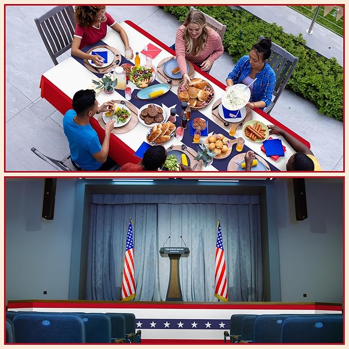 Kochorie 100 Ft x 54 Inch 4th of July Tablecloths Roll