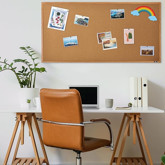 Mr. Pen- Cork Board, Wood Frame, Cork Bulletin Board, Push Pin Board, Cork