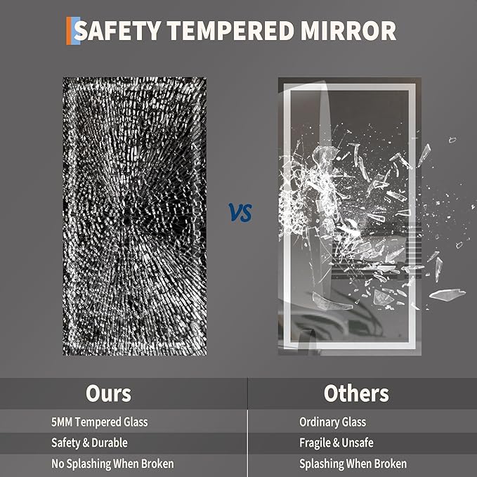 LED Bathroom Mirror 50 x 26 inch, Lighted Bathroom Vanity Mirror
