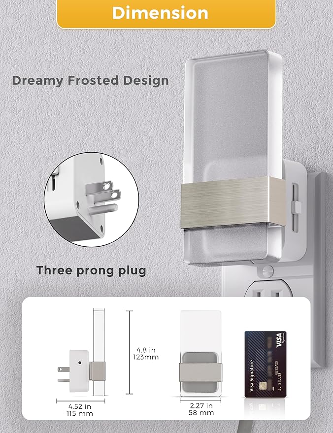 L LOHAS LED Night Light, Night Lights Plug Into Wall, 2 Pack Decorative