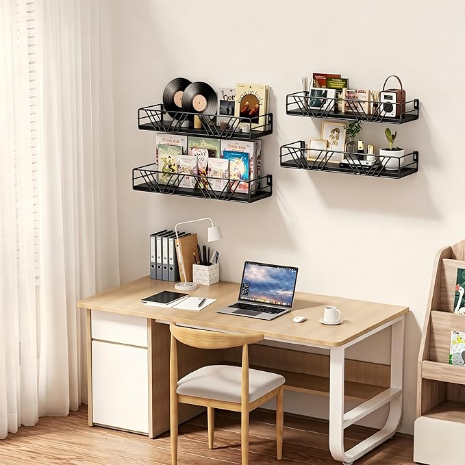 Floating Shelves for Wall, 4 Sets Rustic Wall Mounted Shelves