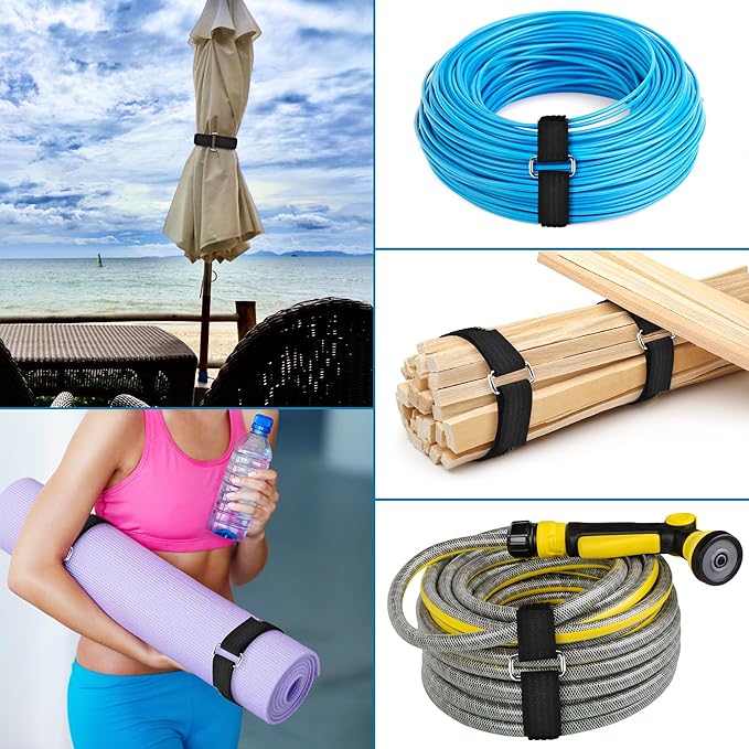 0.75"x19.7ft Hook and Loop Straps with 30 Buckles Adjustable Cut-to-Length Cable Ties - Reusable Nylon Fastening Tape Cable Straps for Storage or Organization (0.75in x 19.7ft)