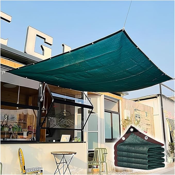 Green Shade Cloth with Grommets,Premium Heavy Duty Shade Net, UV Blocking Mesh Tarp for Greenhouse Outdoor Garden Patio Plants Cover Barns Kennel(4'x30')