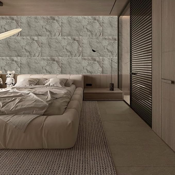3D Faux Stone Wall Panels, Lightweight & Waterproof Accent Marble Rock Skin