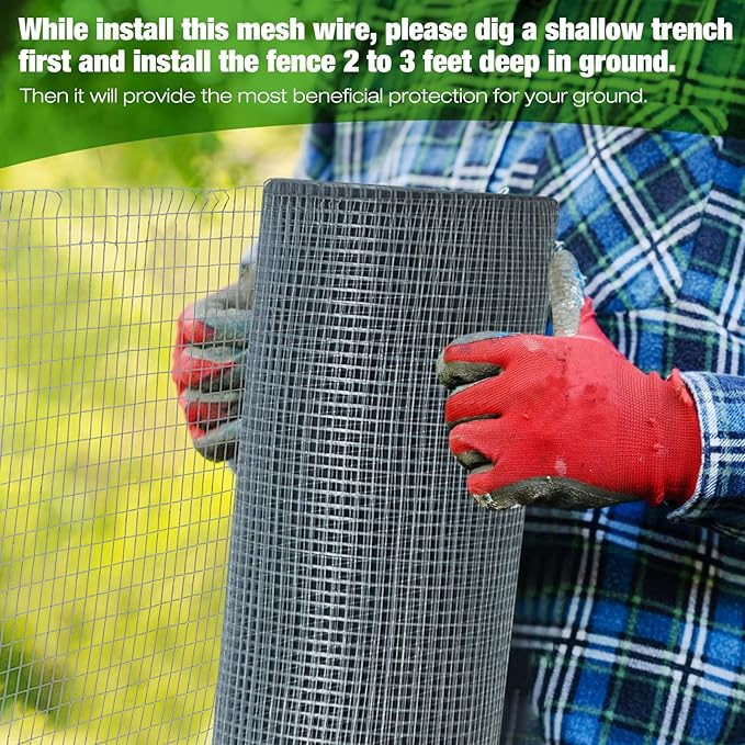 Tatuo Hardware Cloth 1/2 Inch 60in x 150ft Hot Dip Galvanized After Welded Cage Mesh Rolls 21 Gauge Metal Chicken Wire Roll Wire Fencing Poultry Netting for Raised Garden Rodent Animals