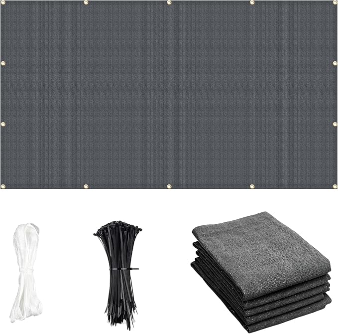 Cool Area Sun Shade Cloth with Grommets 4Ã18 FT Shade Panel Shade Tarp Screen Fabic for Outdoor Patio Pergola Cover Deck Garden, Dark Grey (Customized)