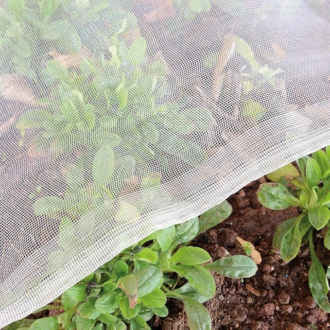 Garden Insect Netting Pest Barrier: 8'x25' Bug Netting for Garden Protection Mosquito Net Fine Mesh Cicada Tree Net Greenhouse Row Cover for Crops Plants Vegetables Flowers Fruits Silver