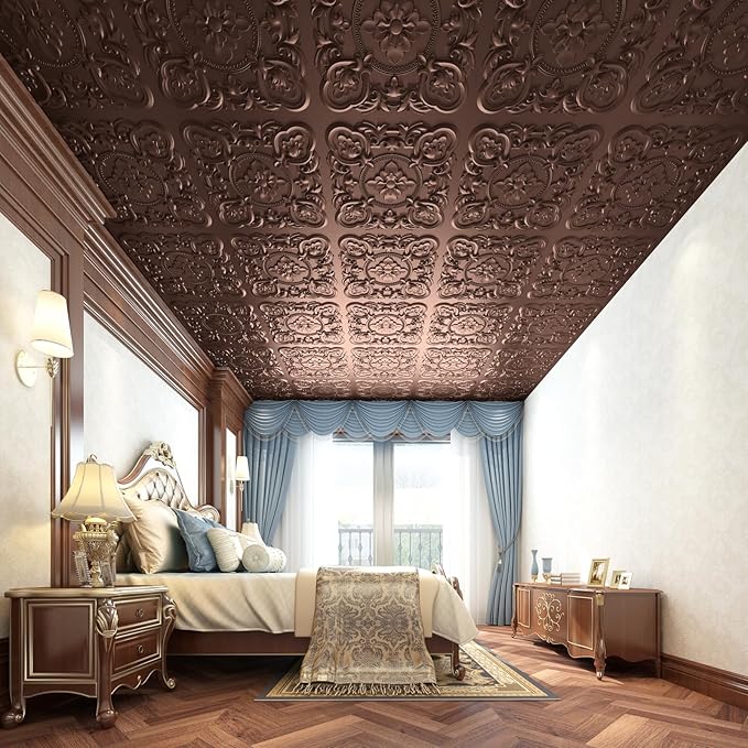 Art3dwallpanels 12 Pack Drop Ceiling Tiles, 24 x 24 Inch High Grade PVC 3D Wall