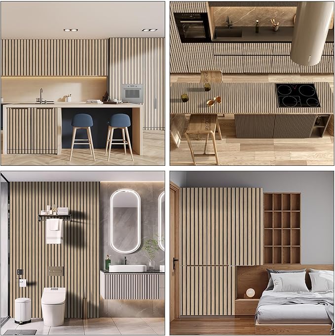 Peel and Stick Wood Slat Wallpaper