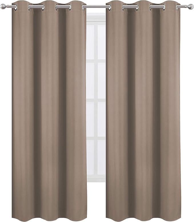 LEMOMO Cappuccino Thermal Blackout Curtains/42 x 95 Inch/Set of 2 Panels Room
