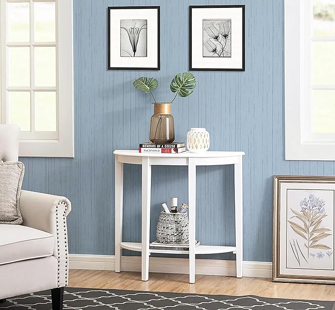 Dviolet 15.7in x 393in Blue Textured Fabric Wallpaper