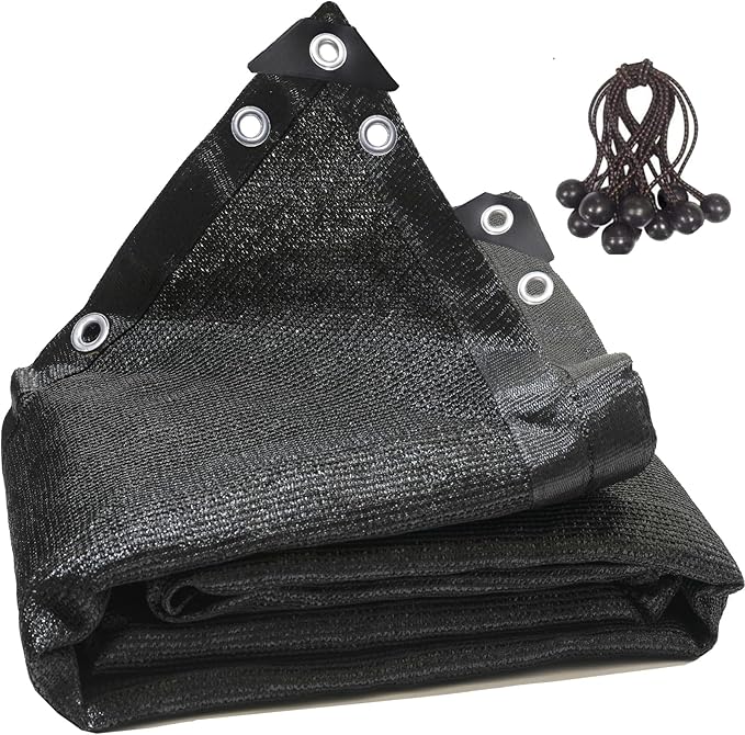 90% Black Shade Cloth 12ft x 20ft Heavy Duty Outdoor Mesh Tarp with Grommetsï¼Sun Shade Canopy for Patioï¼Gardenï¼Greenhouseï¼Chicken Coopsï¼Plants Vegetablesï¼Swimming Pool