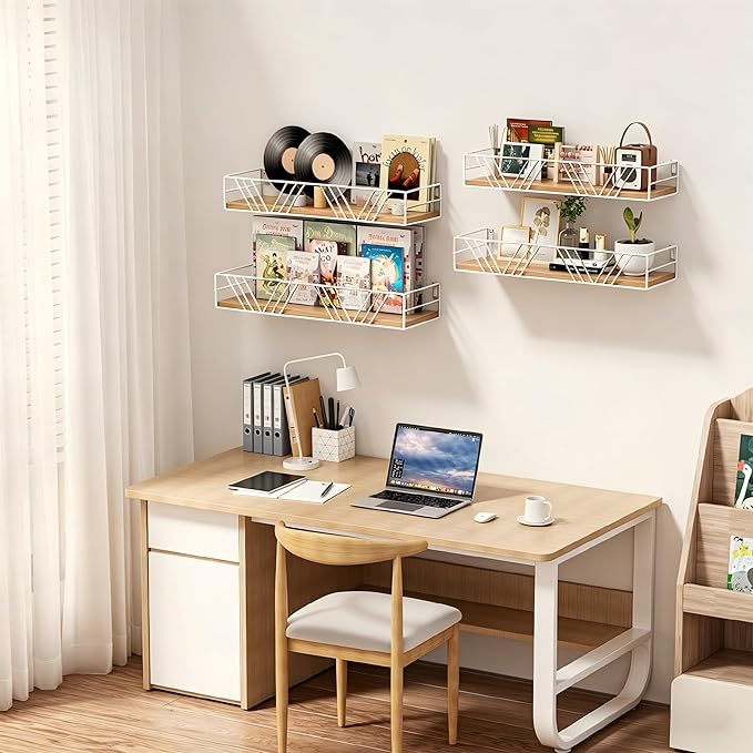 Floating Shelves for Wall, 4 Sets Rustic Wall Mounted Shelves