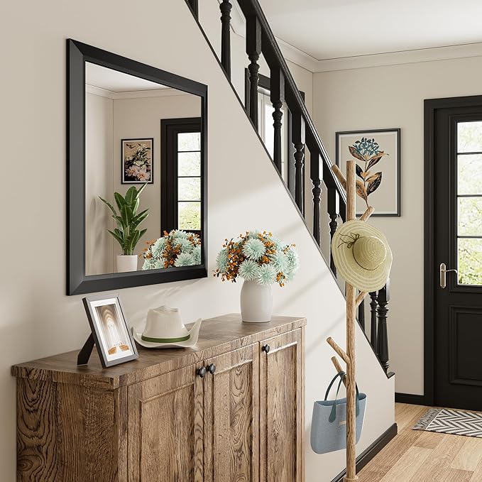 Briivue 60x30 Inch Black Bathroom Mirror