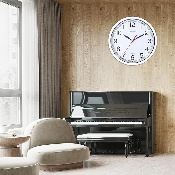 Wall Clock, 8 Inch Silent Sweep Movement Accurate Small Clocks Kitchen/Living