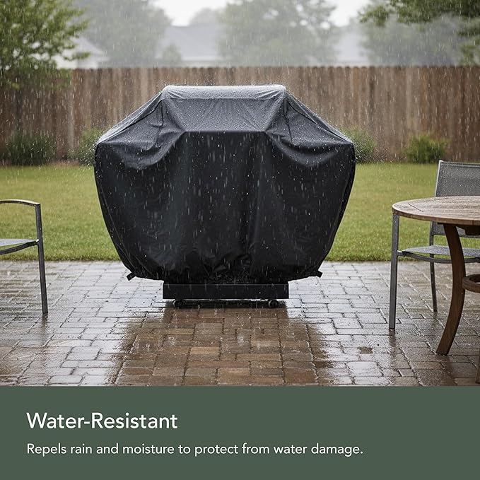 Covermates Grill Cover - Weather Resistant Outdoor Cover, Heavy Duty BBQ Covers for Large Outdoor Kitchen, Classic 12-Guage Vinyl, 57 Inch, Black
